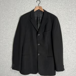 Vintage Emporio Armani Jacket Blazer Mens 40 Black Virgin Wool Lightweight Y2K